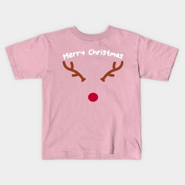 Rudolph Christmas Cute Reindeer Kids T-Shirt by Skylane